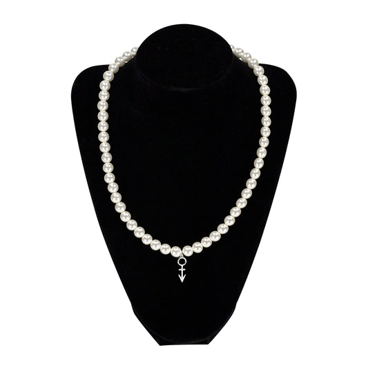 Symbol Pearl Necklace [Silver]