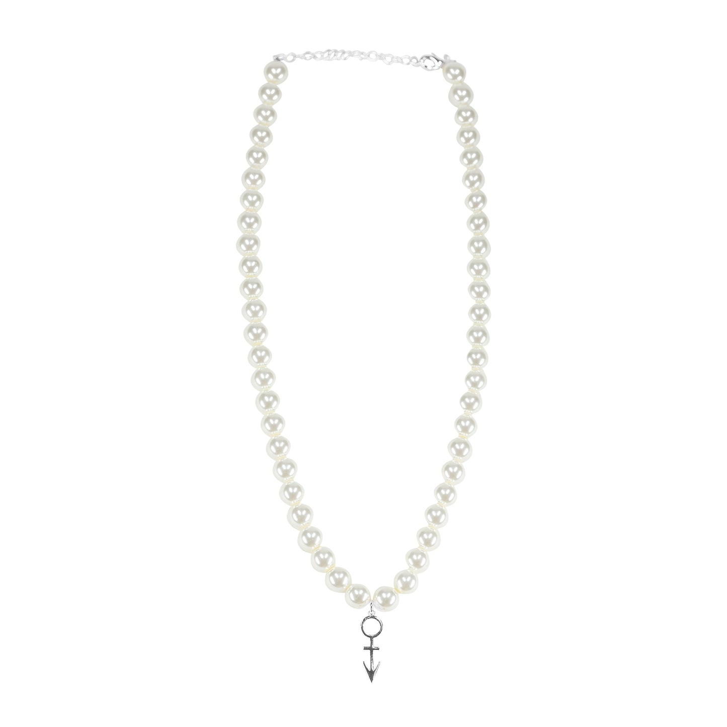 Symbol Pearl Necklace [Silver]