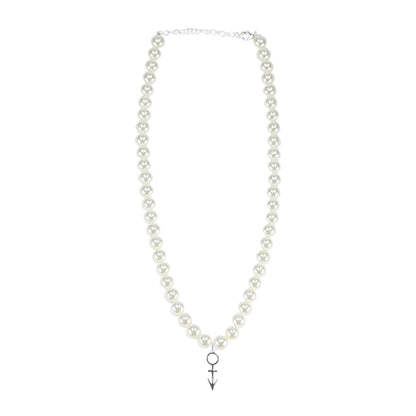 Symbol Pearl Necklace [Silver]