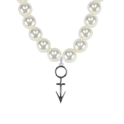 Symbol Pearl Necklace [Silver]