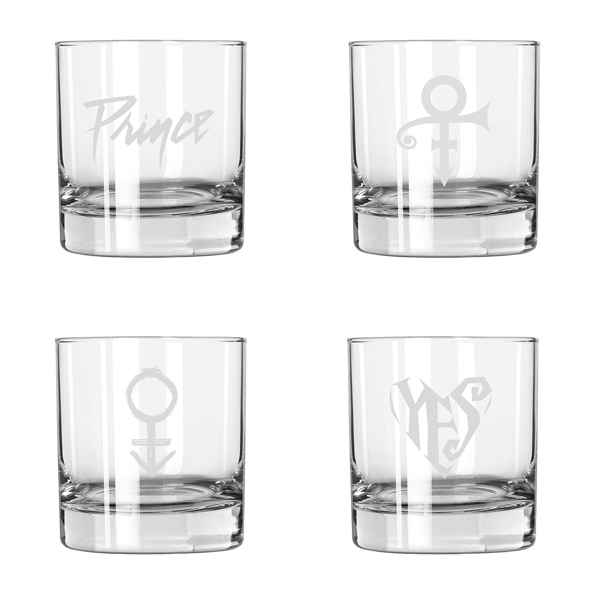 Etched Rocks Glass 4-Piece Set