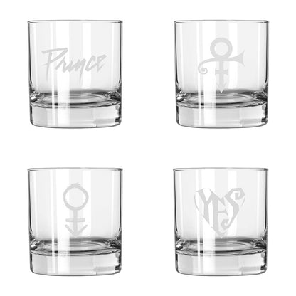 Etched Rocks Glass 4-Piece Set