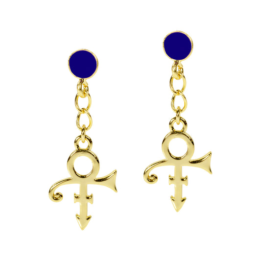 Prince Symbol Chain Drop Earrings [Gold]