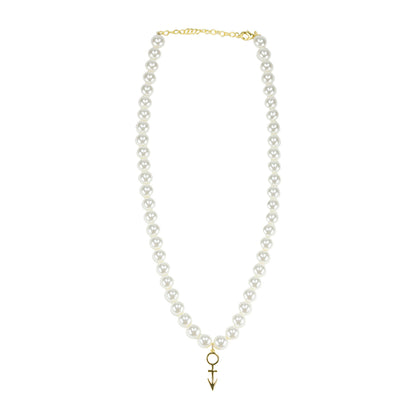 Symbol Pearl Necklace [Gold]