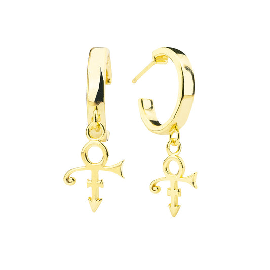 Prince Symbol Mini Hoop Earrings [Gold]