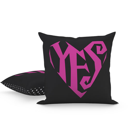 Yes Heart/Polka Dot (Pink) Pillow