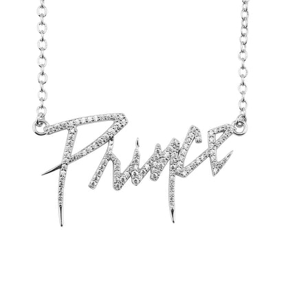 Prince Logo Necklace [Silver] with Crystal Embellishment