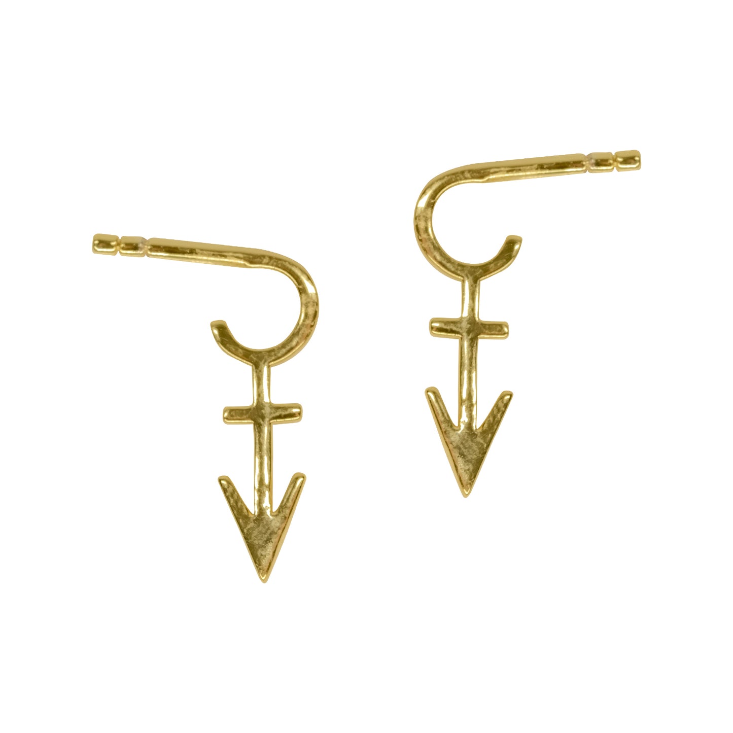 Symbol Huggie Hoop Earrings [Gold]