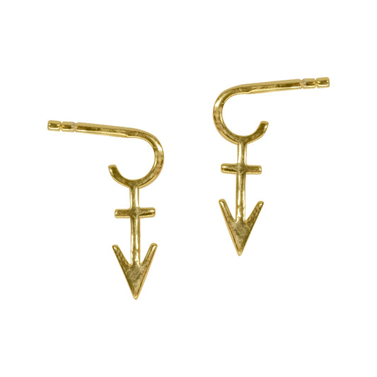 Symbol Huggie Hoop Earrings [Gold]