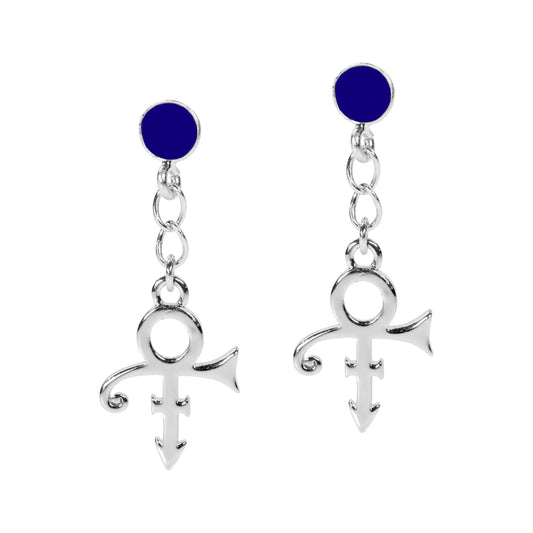Prince Symbol Chain Drop Earrings [Silver]