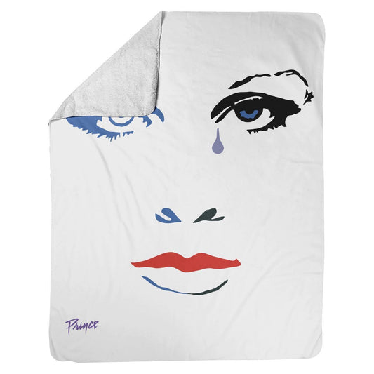 Purple Rain Face Sherpa Blanket