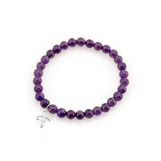 Prince Symbol Beaded Bracelet [Silver]