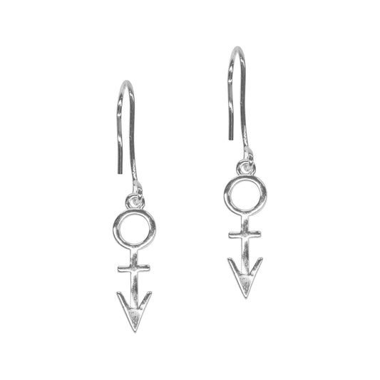 Symbol Drop Earrings [Silver]